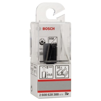 Bosch - Standard Seri Ahşap İçin Çift Oluklu, Sert Metal Düz Freze Ucu 8*16*51mm