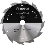 Bosch - Standard for Serisi Ahşap için Akülü Daire Testere Bıçağı 165*20 mm 12 Diş