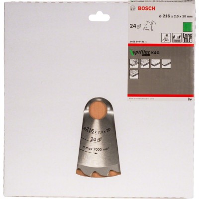 Bosch - Optiline Serisi Ahşap için Daire Testere Bıçağı B 216x30 mm-24 Diş