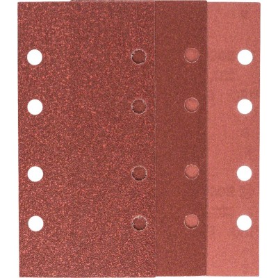 Bosch - Titreşimli Zımpara Kağıdı 10'lu Set, 93 x 185 mm 60/120/180 Kum 8 Delik