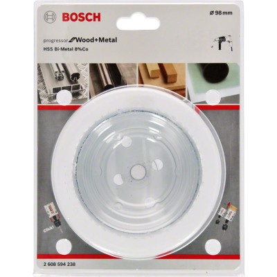 Bosch - Yeni Progressor Serisi Ahşap ve Metal için Delik Açma Testeresi (Panç) 98 mm