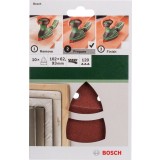 Bosch - Multi Zımpara Kağıdı 10'lu, 102 x 62/93 mm 120 Kum 11 Delik