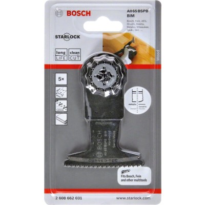Bosch - Starlock - AII 65 BSPB - BIM Sert Ahşap İçin Daldırmalı Testere Bıçağı 5'li
