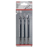 Bosch - Hızlı Kesim Serisi Ahşap İçin T 344 D Dekupaj Testeresi Bıçağı - 3'Lü Paket