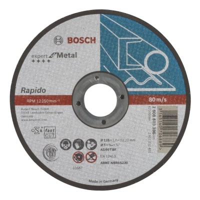 Bosch - 125*1,0 mm Expert Serisi Düz Metal Kesme Diski (Taş) - Rapido