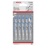 Bosch - Ekonomik Seri Metal İçin T 118 B Dekupaj Testeresi Bıçağı - 5'Li Paket