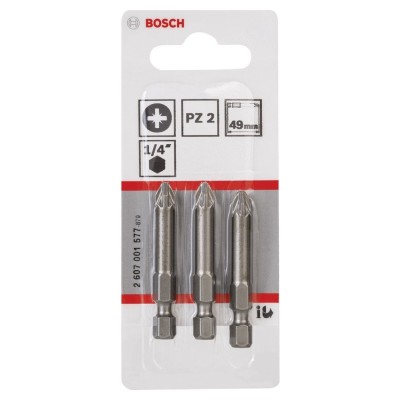 Bosch - Extra Hard Serisi Vidalama Ucu PZ 2*49 mm 3'lü