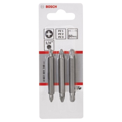 Bosch - Çift Taraflı Vidalama ucu PZ1/2/3*60 mm 3'lü