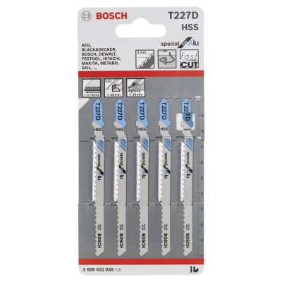 Bosch - Aluminyum İçin T 227 D Dekupaj Testeresi Bıçağı - 5'Li Paket