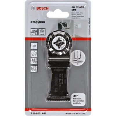 Bosch - Starlock - AIZ 32 APB - BIM Ahşap ve Metal İçin Daldırmalı Testere Bıçağı 5'li