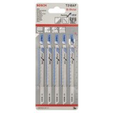 Bosch - Kırılmaya Karşı Dayanıklı Seri Metal İçin T 318 AF Dekupaj Testeresi Bıçağı - 5'Li Paket