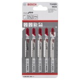 Bosch - Temiz Kesim Serisi Polipropilen İçin T 102 D Dekupaj Testeresi Bıçağı - 5'Li Paket