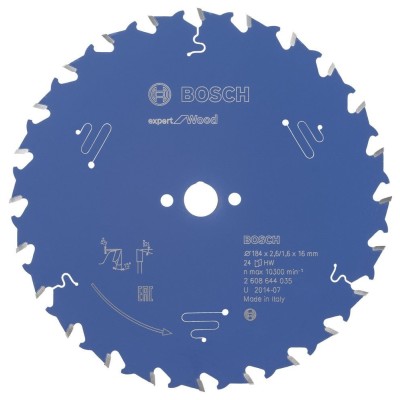 Bosch - Expert Serisi Ahşap için Daire Testere Bıçağı 184*16 mm 24 Diş