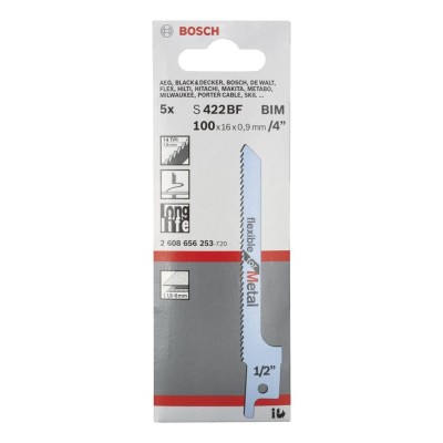 Bosch - Flexible Serisi Metal için Panter Testere Bıçağı S 422 BF - 5'li