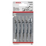Bosch - Hızlı Kesim Serisi Ahşap İçin T 244 D Dekupaj Testeresi Bıçağı - 5'Li Paket