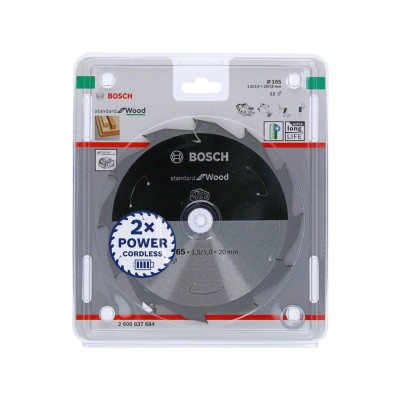 Bosch - Standard for Serisi Ahşap için Akülü Daire Testere Bıçağı 165*20 mm 12 Diş