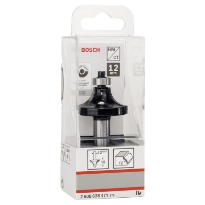 Bosch - Standard Seri Ahşap İçin Çift Oluklu, Sert Metal Bilya Yataklı Yuvarlama Frezesi 12*12*70 mm