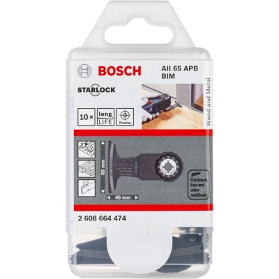 Bosch - Starlock - AII 65 APB - BIM Ahşap ve Metal İçin Daldırmalı Testere Bıçağı 10'lu