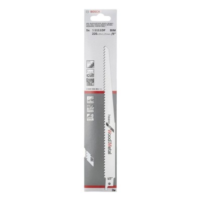 Bosch - Heavy Serisi Ahşap Ve Metal için Panter Testere Bıçağı S 1111 DF - 5'li