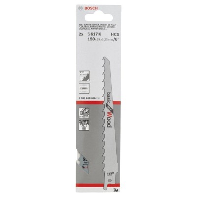 Bosch - Basic Serisi Ahşap için Panter Testere Bıçağı S 617 K - 2'li