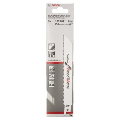 Bosch - Flexible Serisi Ahşap Ve Metal için Panter Testere Bıçağı S 922 HF - 5'li