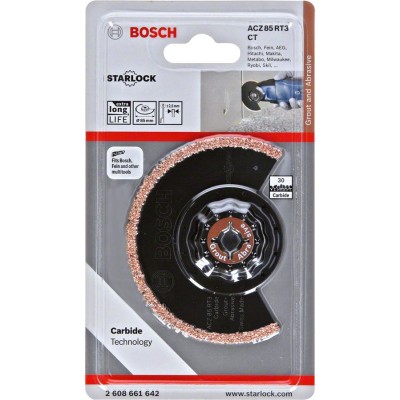Bosch - Starlock - ACZ 85 RT3 - Carbide RIFF Zımpara Uçlu Segman Testere Bıçağı 30 Kum Kalınlığı 1'li