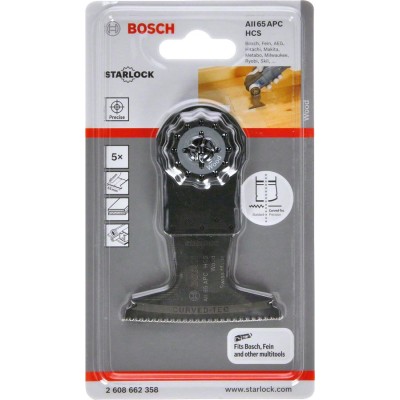 Bosch - Starlock - AII 65 APC - HCS Ahşap İçin Daldırmalı Testere Bıçağı 5'li