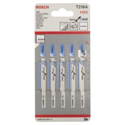 Bosch - Ekonomik Seri Metal İçin T 218 A Dekupaj Testeresi Bıçağı - 5'Li Paket