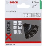 Bosch - X-LOCK - Heavy Serisi Inox İçin Burgulu Tel Fırça 75*0,5 mm