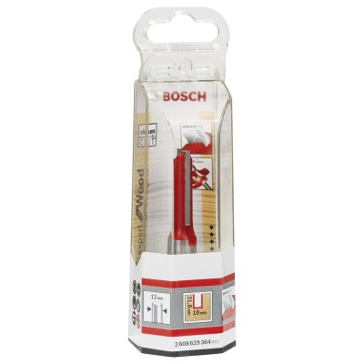 Bosch - Expert Serisi Ahşap İçin Çift Oluklu, Sert Metal Düz Freze Ucu 12*10*76 mm