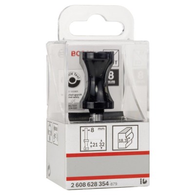 Bosch - Standard Seri Ahşap İçin Çift Oluklu Sert Metal Yassı Çubuk Freze 8*20,6*63,5mm