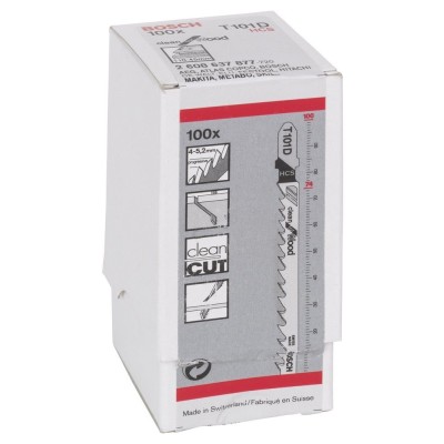 Bosch - Temiz Kesim Serisi Ahşap İçin T 101 D Dekupaj Testeresi Bıçağı - 100'Lü Paket