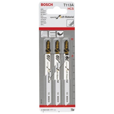 Bosch - Yalıtım Malzemeleri Ve Aşındırıcı Malzemeler İçin T 113 A Dekupaj Testeresi Bıçağı - 3'Lü Paket