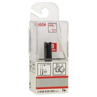 Bosch - Standard Seri Ahşap İçin Çift Oluklu, Sert Metal Düz Freze Ucu 8*9*51 mm