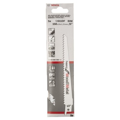 Bosch - Heavy Serisi Ahşap Ve Metal için Panter Testere Bıçağı S 611 DF - 5'li