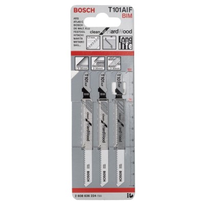 Bosch - Temiz Kesim Serisi Sert Ahşap İçin T 101 AIF Dekupaj Testeresi Bıçağı - 3'Lü Paket
