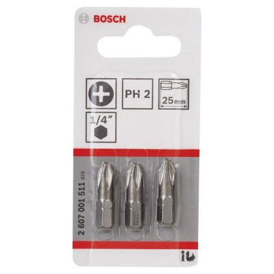 Bosch - Extra Hard Serisi Vidalama Ucu PH2*25 mm 3'lü