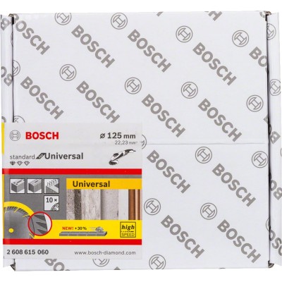 Bosch - Standard Seri Genel Yapı Malzemeleri İçin Elmas Kesme Diski 125 mm 10'lu  Paket