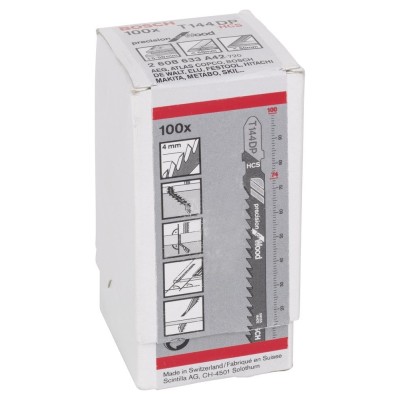 Bosch - Hassas Kesim Serisi Ahşap İçin T 144 DP Dekupaj Testeresi Bıçağı - 100'Lü Paket
