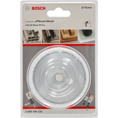 Bosch - Yeni Progressor Serisi Ahşap ve Metal için Delik Açma Testeresi (Panç) 76 mm