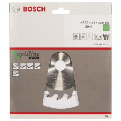 Bosch - Optiline Serisi Ahşap için Daire Testere Bıçağı 130*20/16 mm 20 Diş