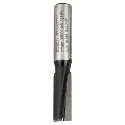 Bosch - Standard Seri Ahşap İçin Çift Oluklu, Sert Metal Düz Freze Ucu 8*8*51 mm