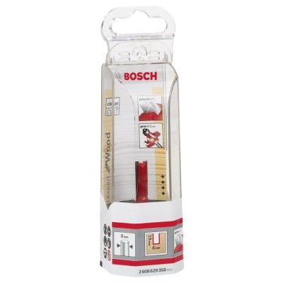 Bosch - Expert Serisi Ahşap İçin Çift Oluklu, Sert Metal Düz Freze Ucu 8*8*52 mm