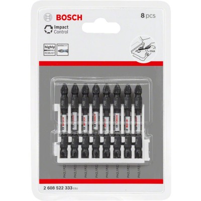 Bosch - Impact Control Serisi Çift Taraflı Vidalama Ucu 8'li PH2/PZ2 *65mm
