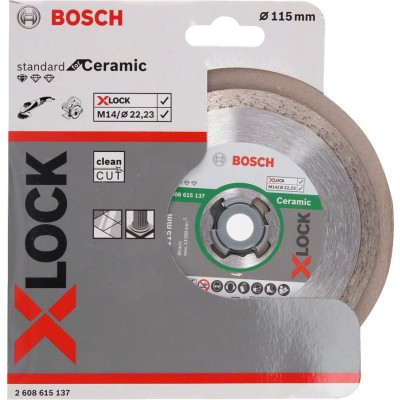 Bosch - X-LOCK - Standard Seri Seramik İçin Elmas Kesme Diski 115 mm