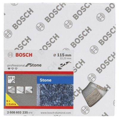 Bosch - Standard Seri Taş İçin, 9+1 Elmas Kesme Diski Set 115 mm