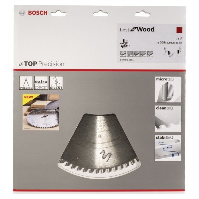 Bosch - Best Serisi Hassas Kesim Ahşap için Daire Testere Bıçağı 305*30 mm 72 Diş