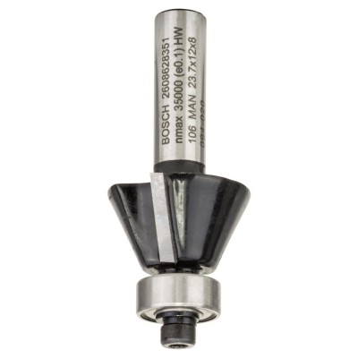 Bosch - Standard Seri Ahşap ve Laminant İçin Çift Oluklu, Sert Metal Bilya Yataklı Pah Açma Frezesi 8*5,5*54 mm