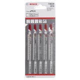 Bosch - Temiz Kesim Serisi PVC İçin T 302 H Dekupaj Testeresi Bıçağı - 5'Li Paket