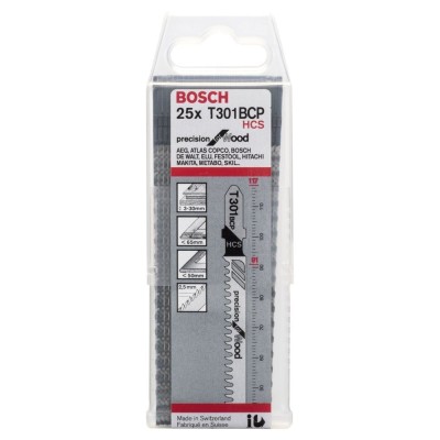 Bosch - Hassas Kesim Serisi Ahşap İçin T 301 BCP Dekupaj Testeresi Bıçağı - 25'Li Paket
